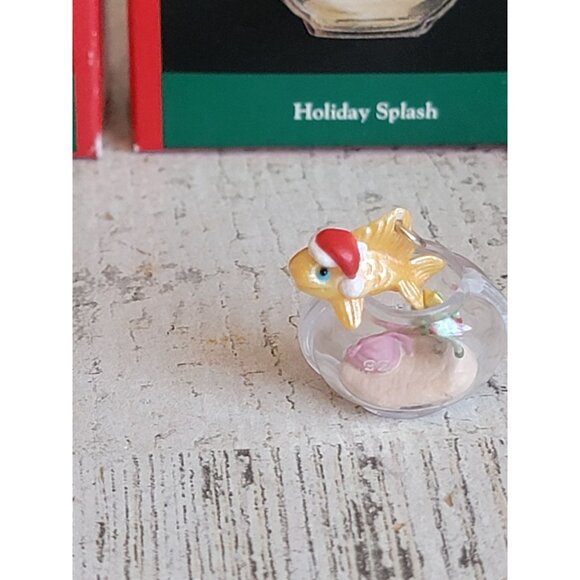 Hallmark miniature turtle fish ornament Xmas set - Picture 3 of 6
